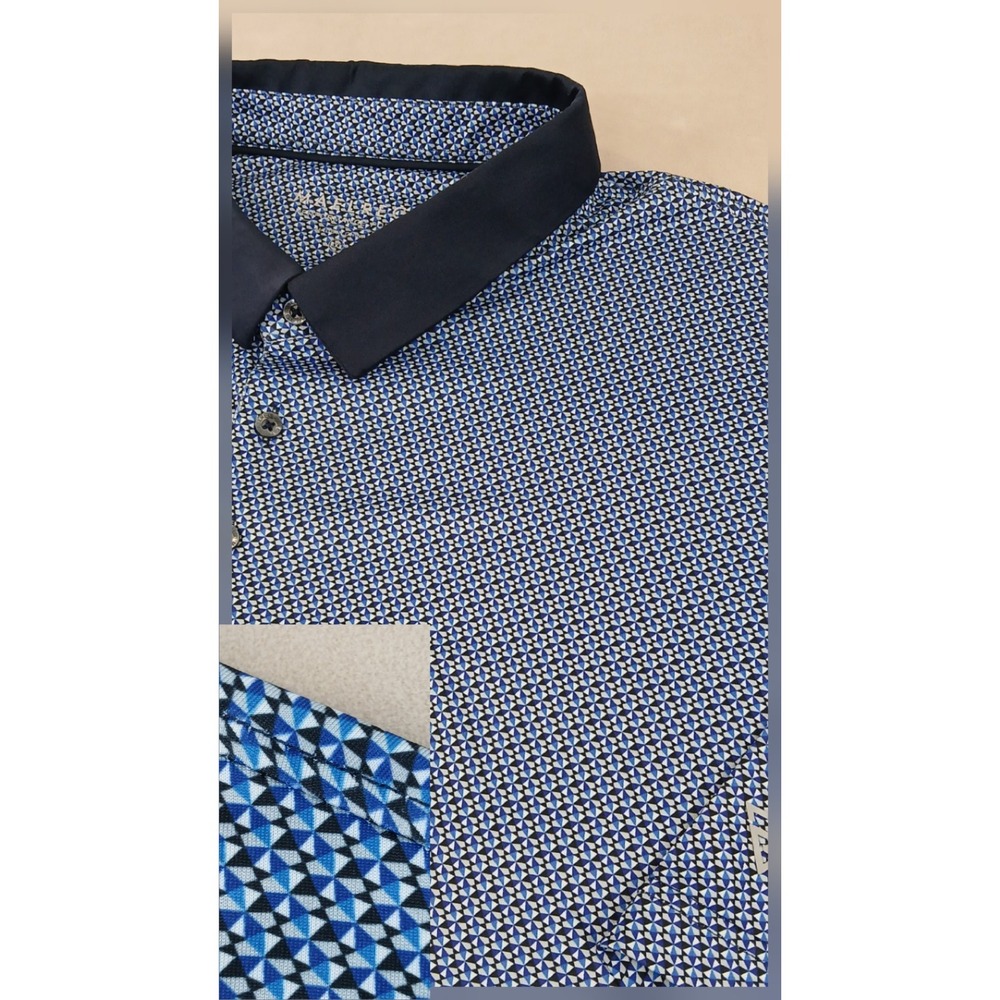 Maelreg 5XL Mens Polo‎ Shirt Golf Geometric 32x33 Stretch Performance
